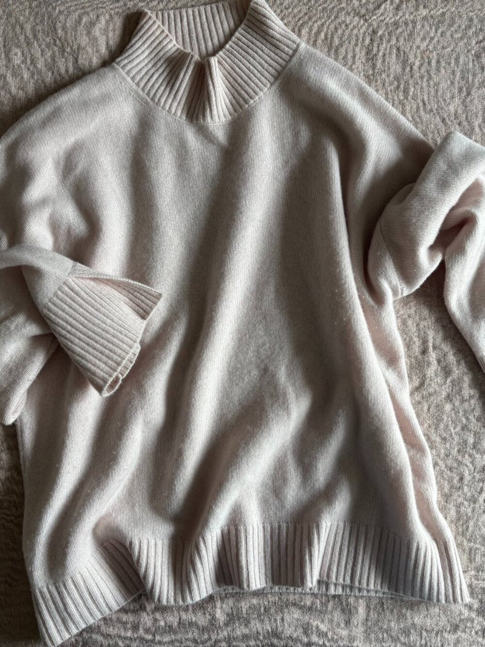 The Curated Soft Pink Cashmere "The Bracken" Mock Turtleneck